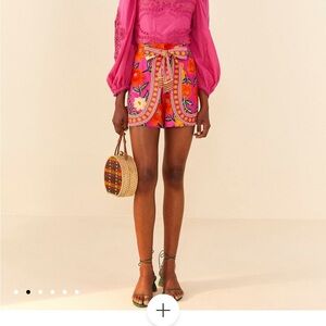 FARM Rio Pink Floral High Waist Shorts